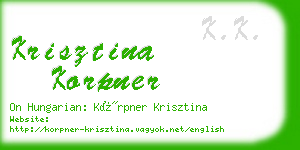 krisztina korpner business card